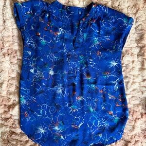 Apt. 9 Blue Mandarin Collar Blouse